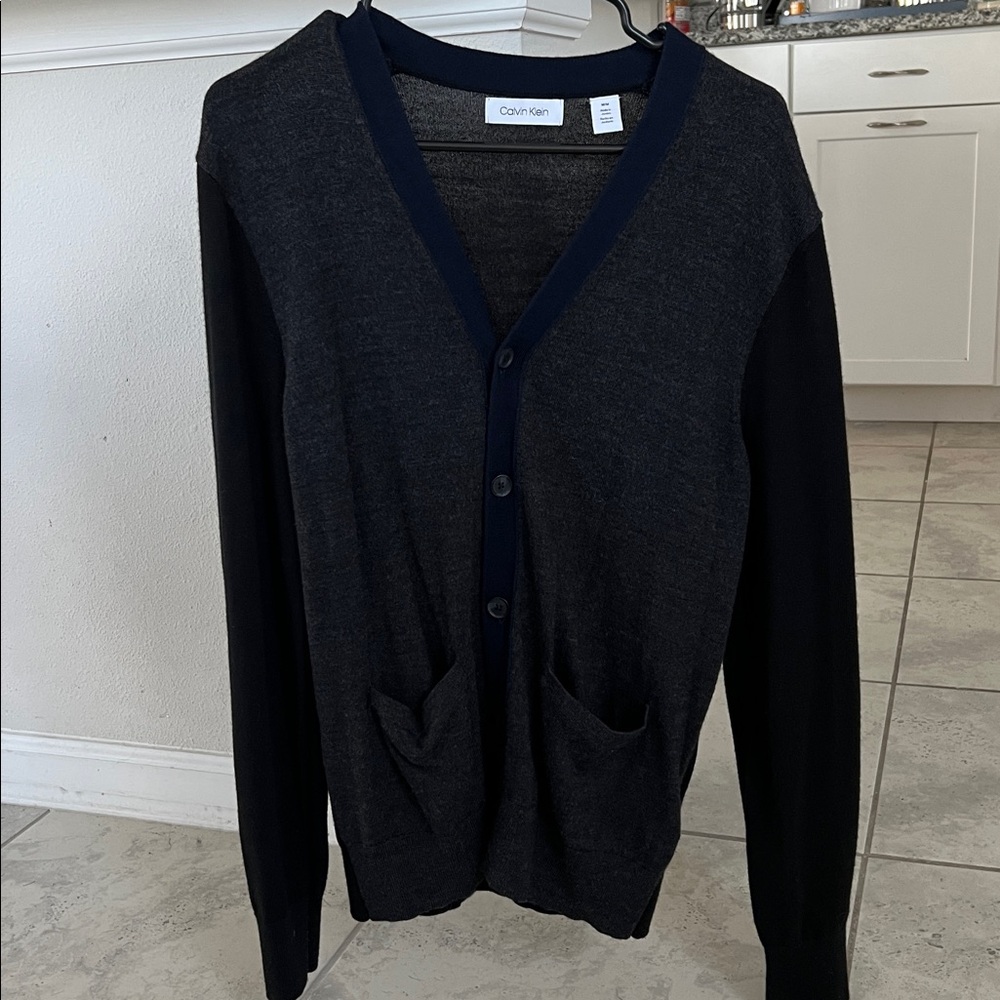Calvin Klein Charcoal and Navy Cardigan